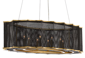 Currey and Company - 9000-0512 - Eight Light Chandelier - Nightwood - Molé Black/Contemporary Gold Leaf