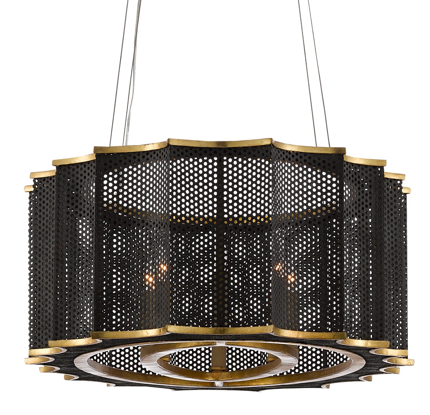 Currey and Company - 9000-0512 - Eight Light Chandelier - Nightwood - Molé Black/Contemporary Gold Leaf