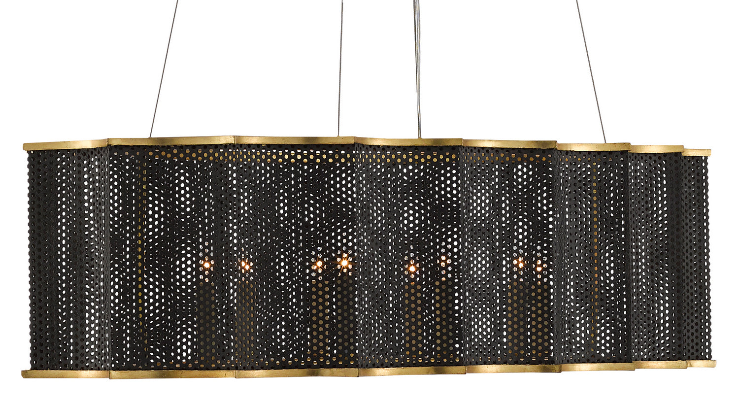 Currey and Company - 9000-0512 - Eight Light Chandelier - Nightwood - Molé Black/Contemporary Gold Leaf