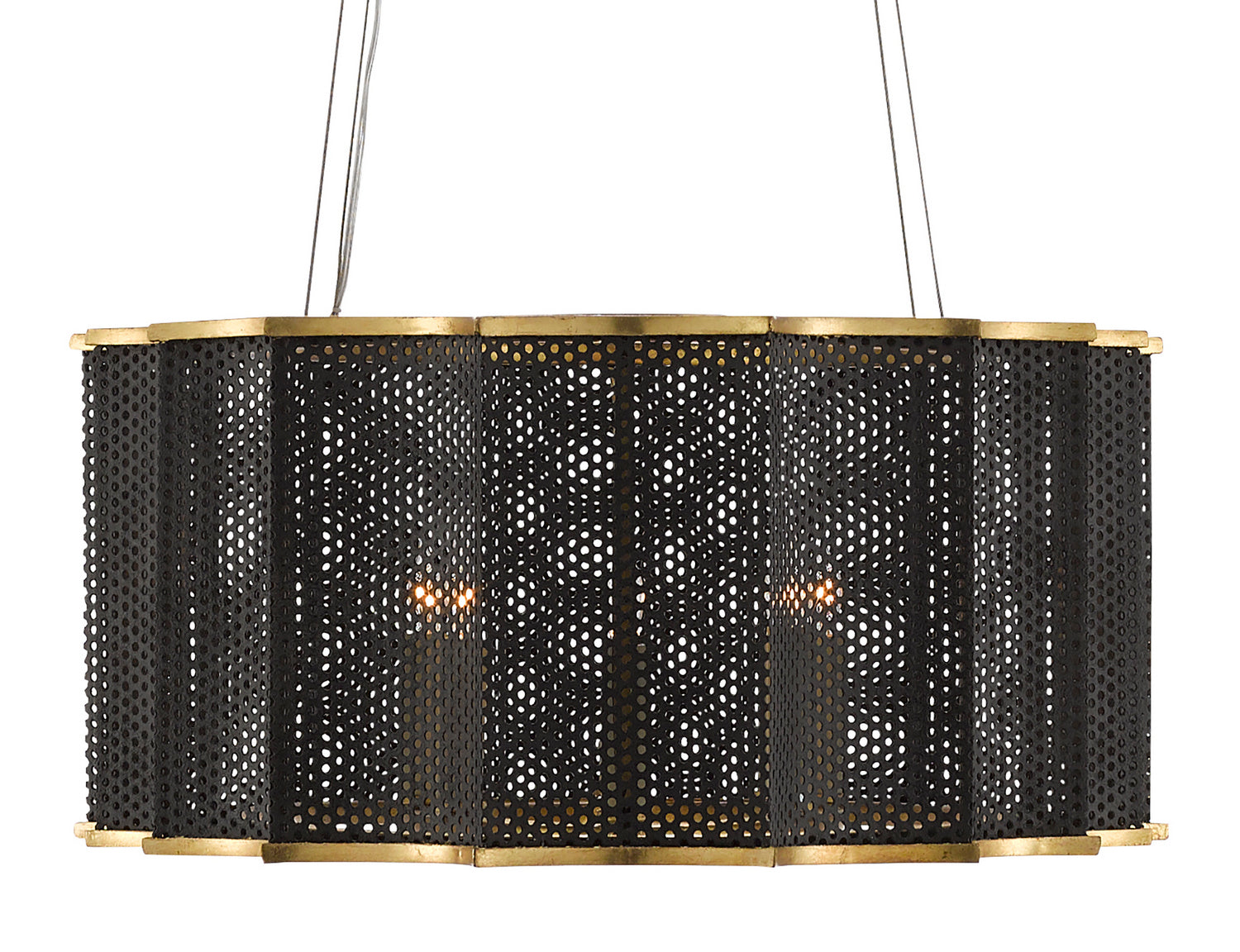 Currey and Company - 9000-0512 - Eight Light Chandelier - Nightwood - Molé Black/Contemporary Gold Leaf