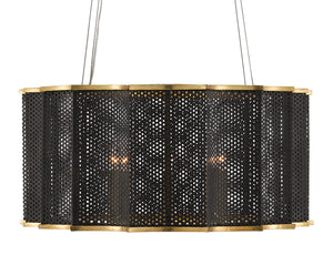 Currey and Company - 9000-0512 - Eight Light Chandelier - Nightwood - Molé Black/Contemporary Gold Leaf