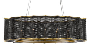 Currey and Company - 9000-0512 - Eight Light Chandelier - Nightwood - Molé Black/Contemporary Gold Leaf