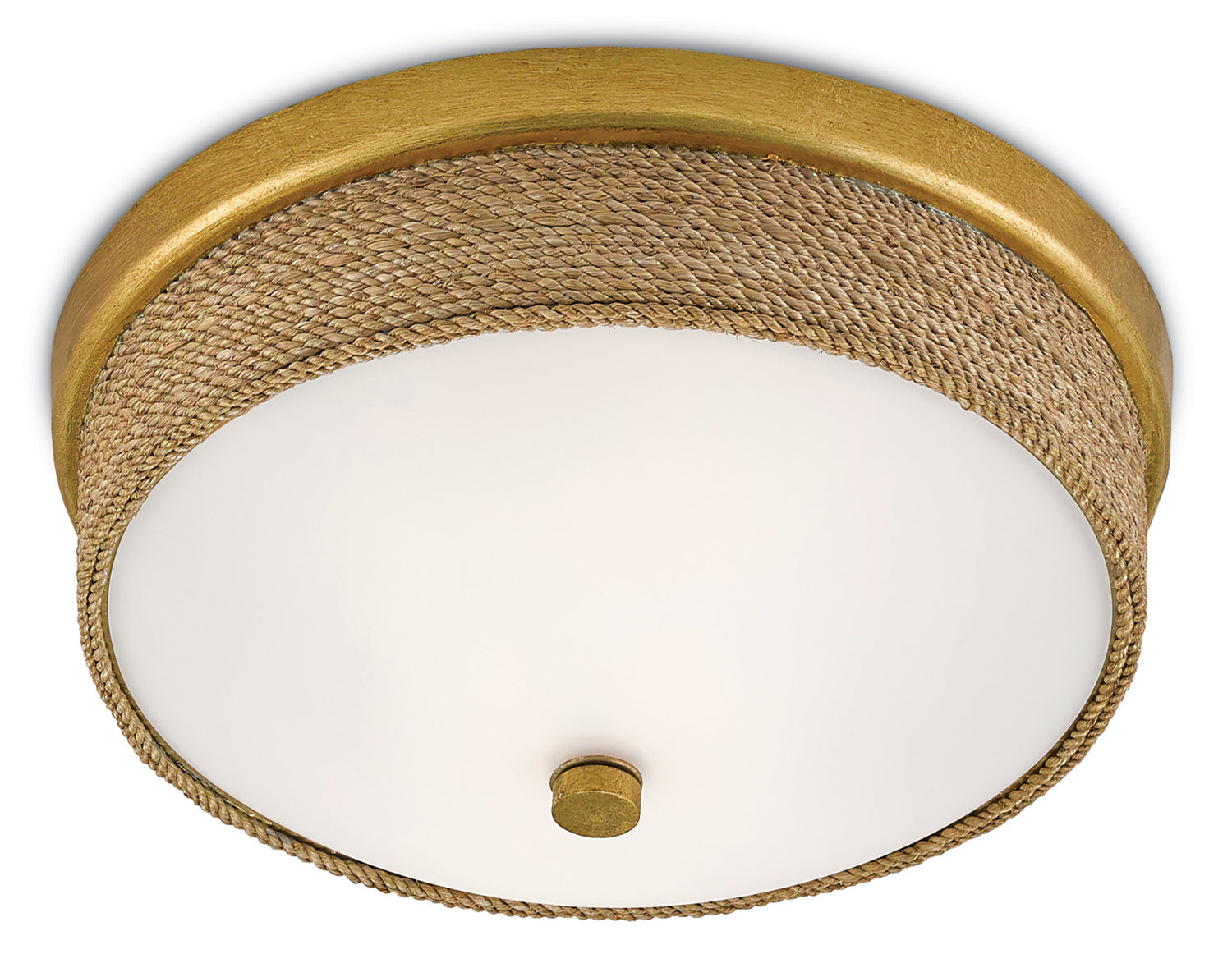 Currey and Company - 9999-0044 - Two Light Flush Mount - Hopkins - Natural/Contemporary Gold Leaf