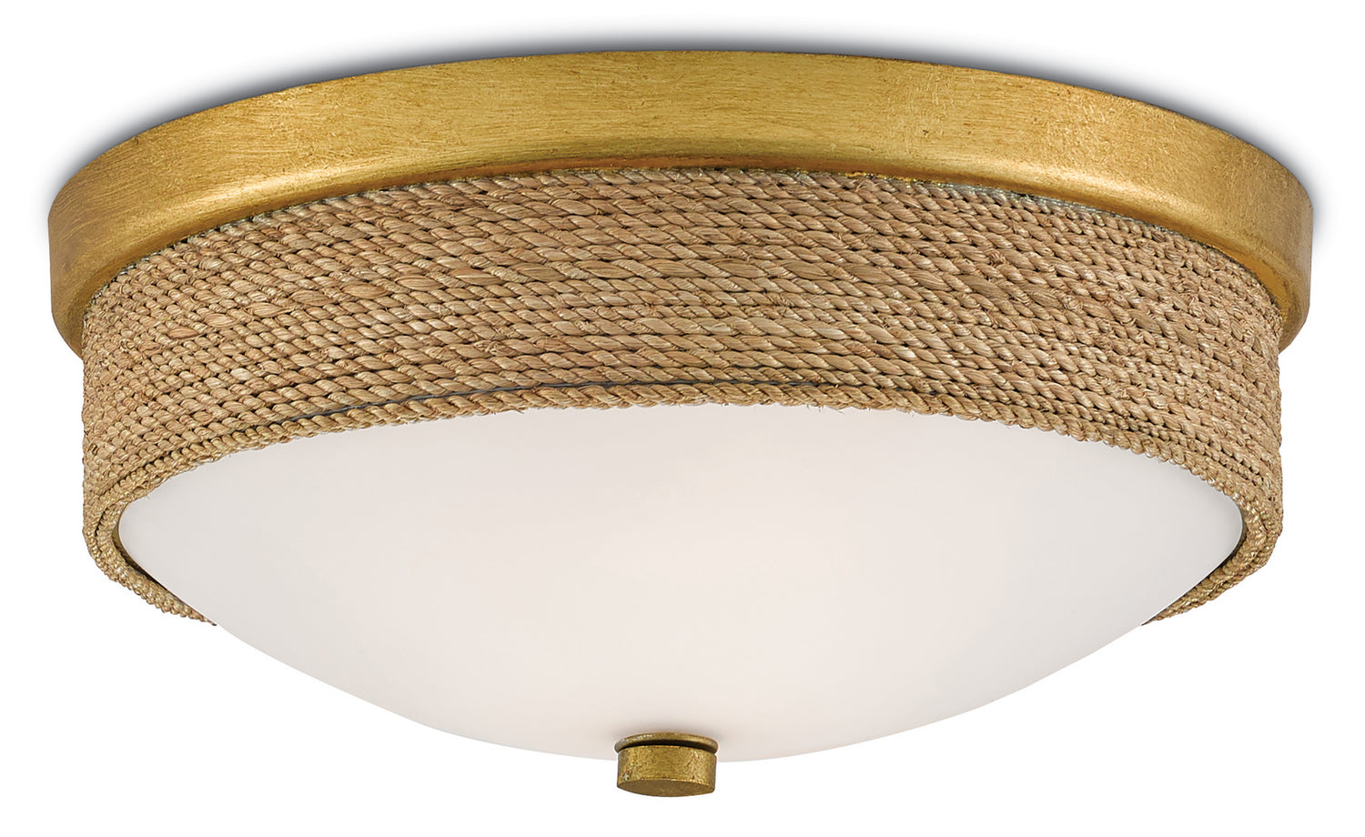 Currey and Company - 9999-0044 - Two Light Flush Mount - Hopkins - Natural/Contemporary Gold Leaf