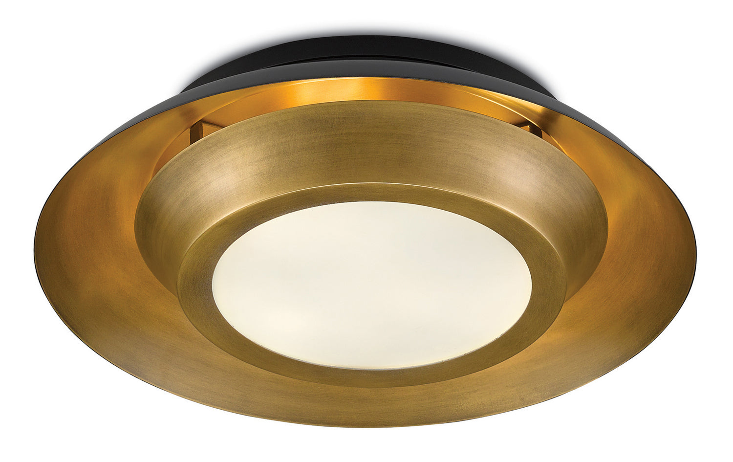 Currey and Company - 9999-0045 - Three Light Flush Mount - Metaphor - Antique Brass/Black