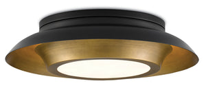 Currey and Company - 9999-0045 - Three Light Flush Mount - Metaphor - Antique Brass/Black