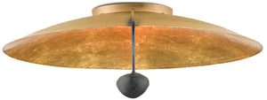 Currey and Company - 9999-0049 - Two Light Flush Mount - Pinders - Contemporary Gold Leaf/French Black