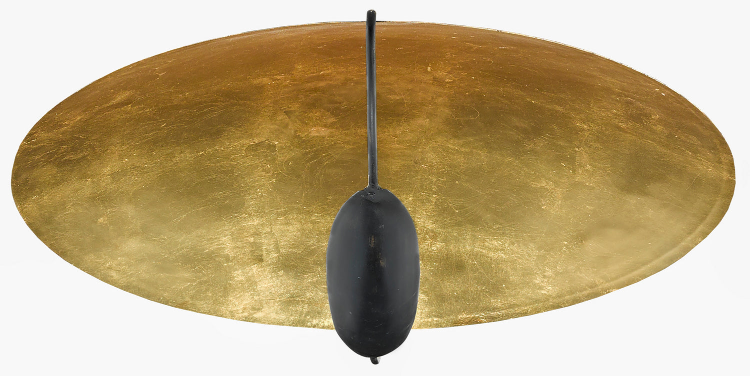 Currey and Company - 9999-0049 - Two Light Flush Mount - Pinders - Contemporary Gold Leaf/French Black