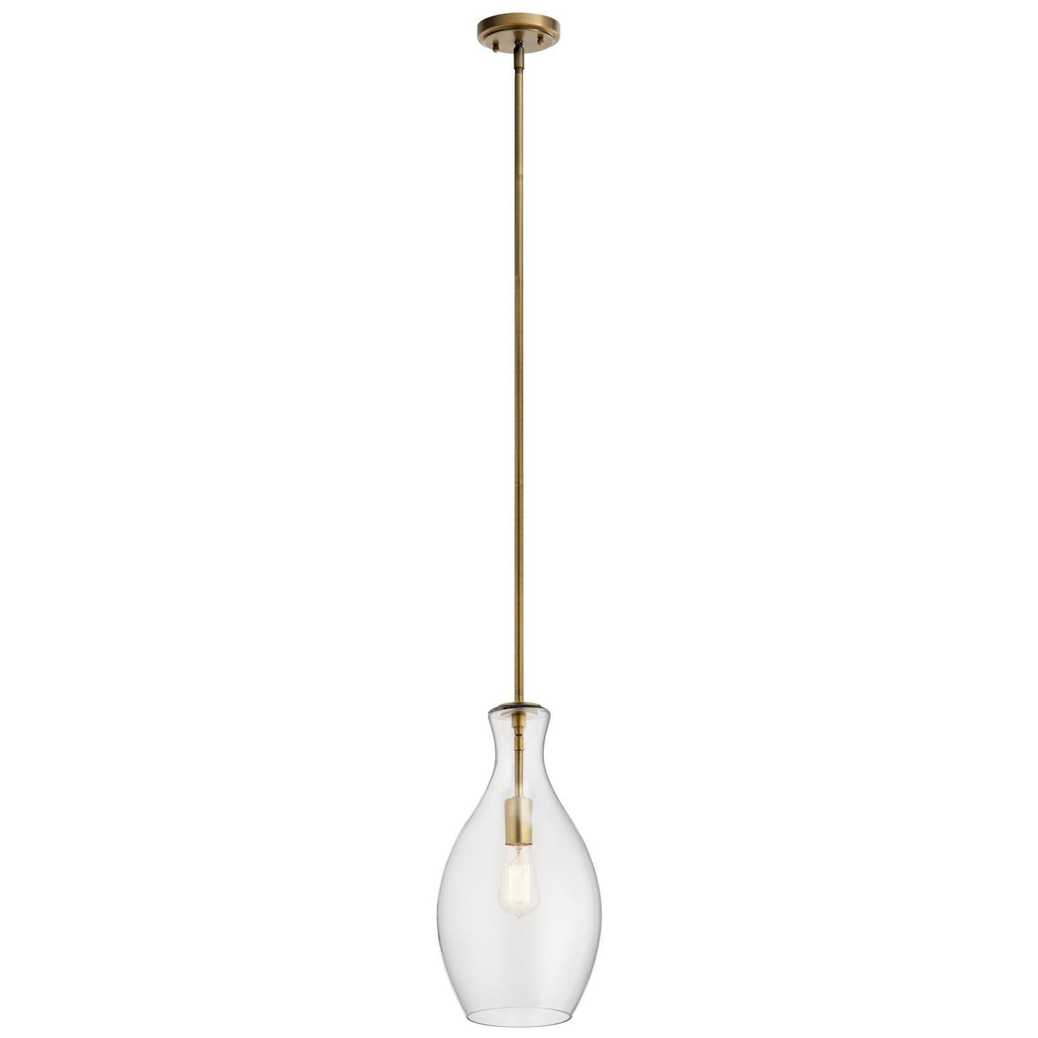 Kichler - 42047NBR - One Light Mini Pendant - Everly - Natural Brass