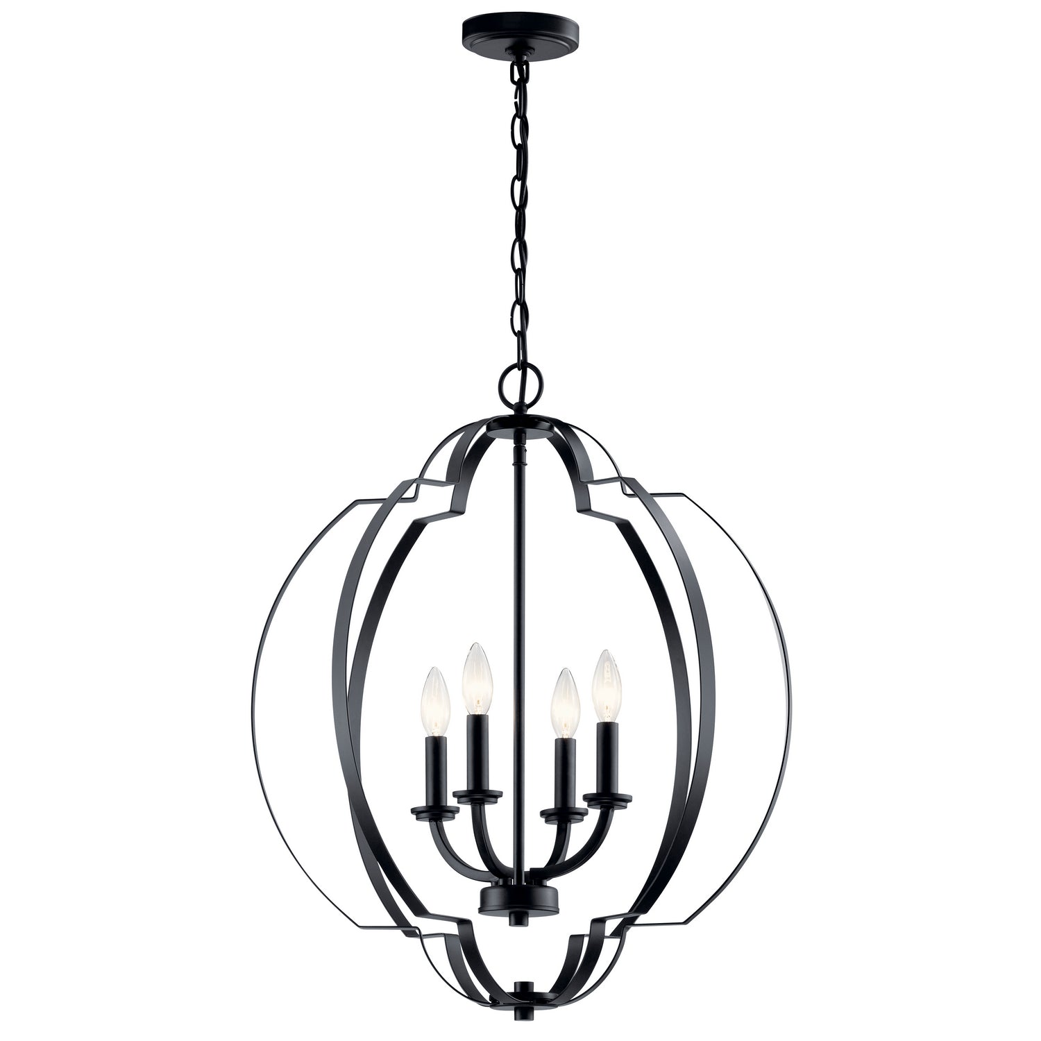 Kichler - 42138BK - Four Light Foyer Pendant - Voleta - Black