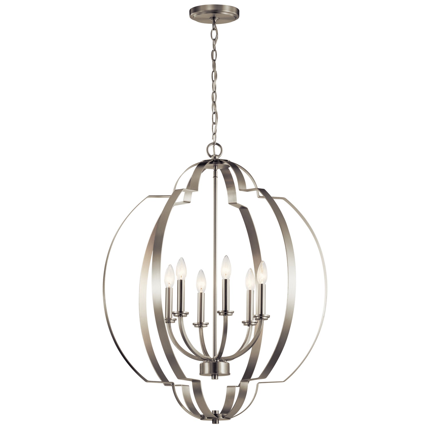 Kichler - 42139NI - Six Light Foyer Chandelier - Voleta - Brushed Nickel