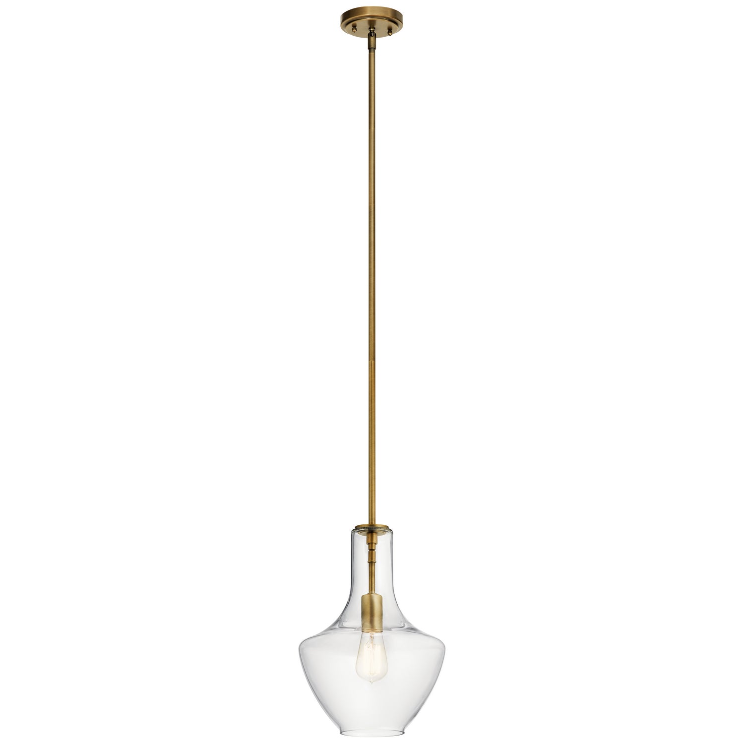 Kichler - 42141NBR - One Light Pendant - Everly - Natural Brass