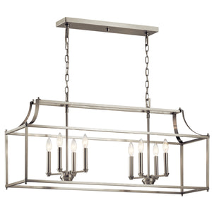 Kichler - 42497NI - Eight Light Linear Chandelier - Morrigan - Brushed Nickel