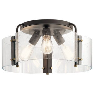 Kichler - 42955OZ - Three Light Semi Flush Mount - Thoreau - Olde Bronze