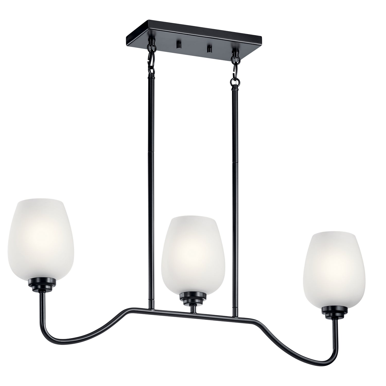 Kichler - 44379BK - Three Light Linear Chandelier - Valserrano - Black