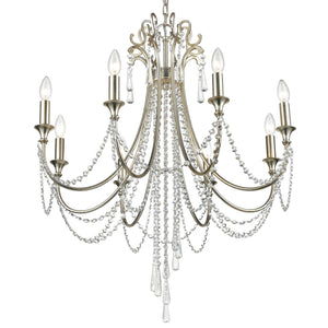 Crystorama - ARC-1908-SA-CL-MWP - Eight Light Chandelier - Arcadia - Antique Silver