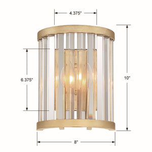 Crystorama - DAR-1012-DT - Two Light Wall Sconce - Darcy - Distressed Twilight