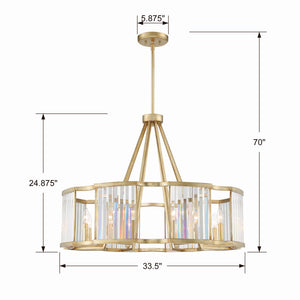 Crystorama - DAR-1018-DT - Eight Light Chandelier - Darcy - Distressed Twilight