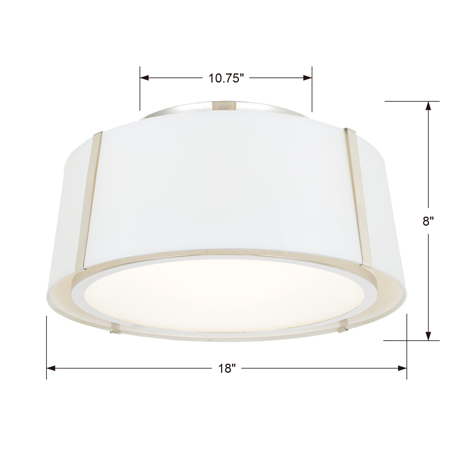 Crystorama - FUL-905-PN - Three Light Semi Flush Mount - Fulton - Polished Nickel