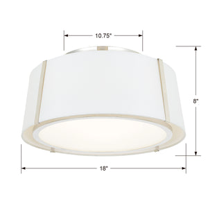 Crystorama - FUL-905-PN - Three Light Semi Flush Mount - Fulton - Polished Nickel