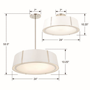 Crystorama - FUL-907-PN_CEILING - Six Light Semi Flush Mount - Fulton - Polished Nickel