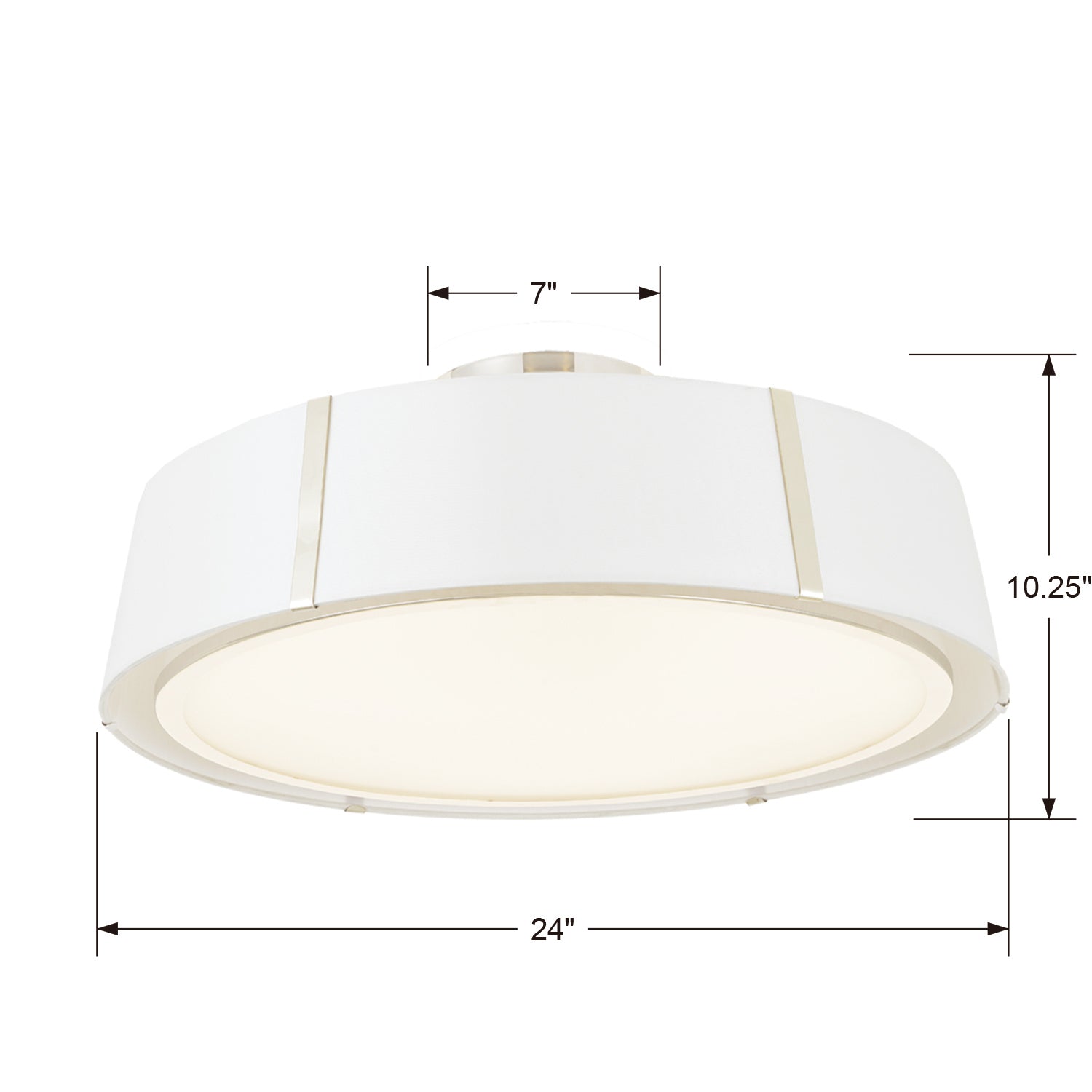 Crystorama - FUL-907-PN_CEILING - Six Light Semi Flush Mount - Fulton - Polished Nickel