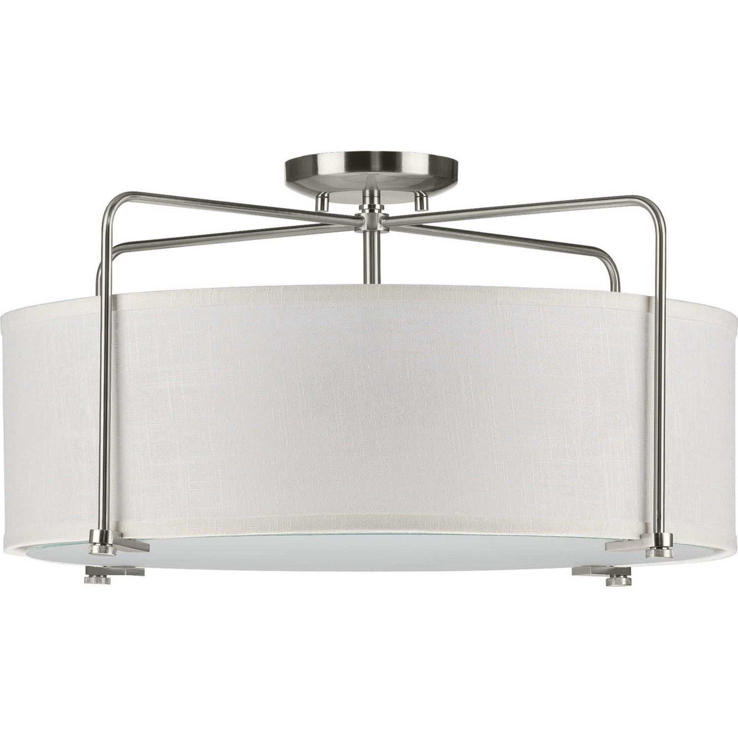 Progress Lighting - P350110-009 - Three Light Semi Flush Convertible - Kempsey - Brushed Nickel