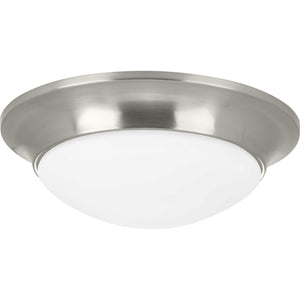 Progress Lighting - P350146-009 - One Light Flush Mount - Etched Opal Dome - Brushed Nickel