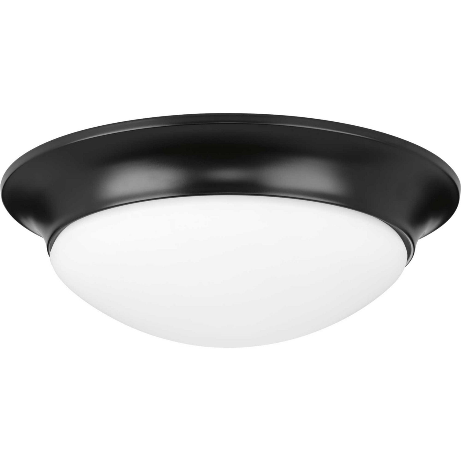 Progress Lighting - P350147-031 - Two Light Flush Mount - Etched Opal Dome - Black