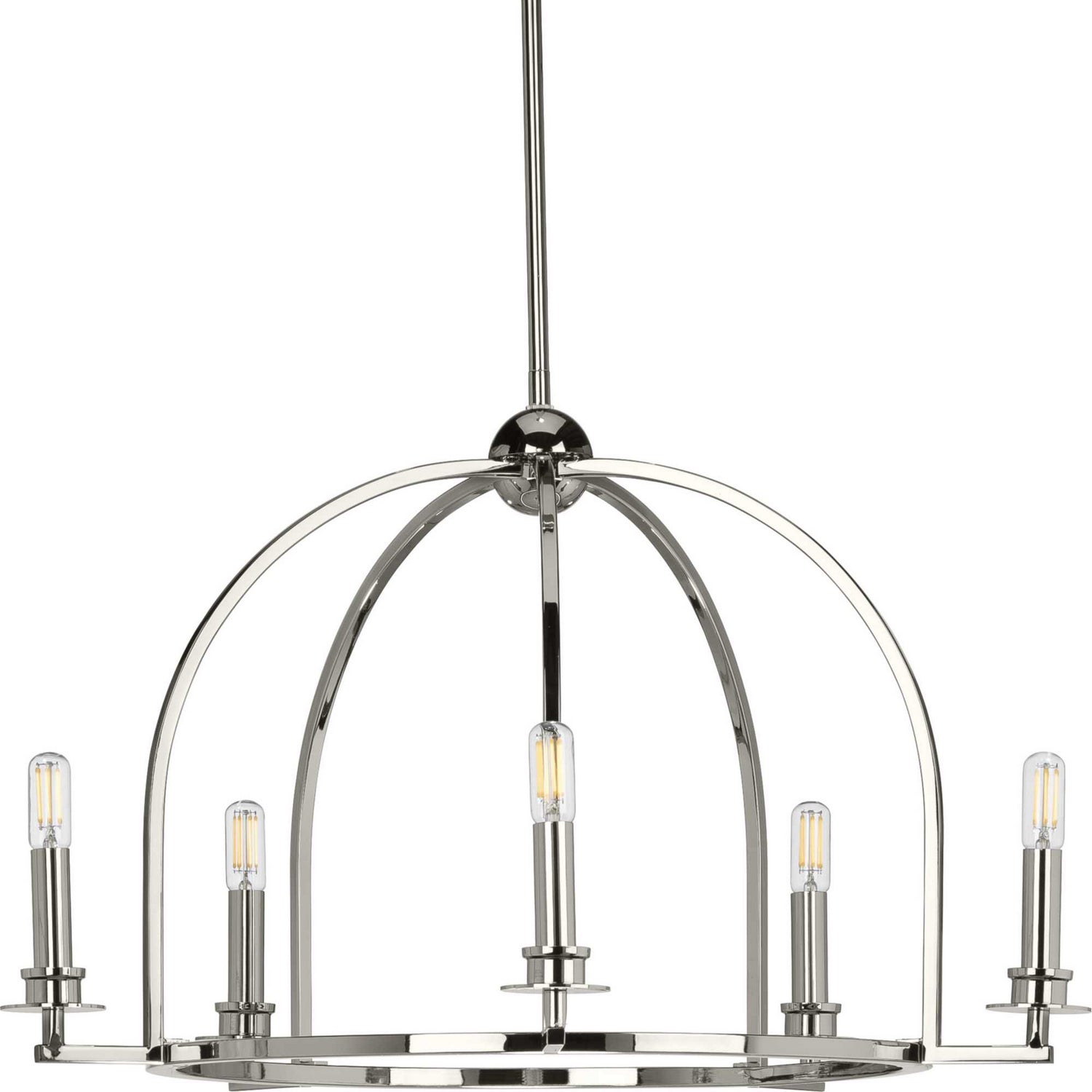 Progress Lighting - P400115-104 - Five Light Chandelier - Seneca - Polished Nickel