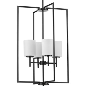 Progress Lighting - P500206-031 - Four Light Foyer Pendant - Replay - Black