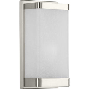 Progress Lighting - P710072-009 - One Light Wall Sconce - Linen Glass Sconce - Brushed Nickel