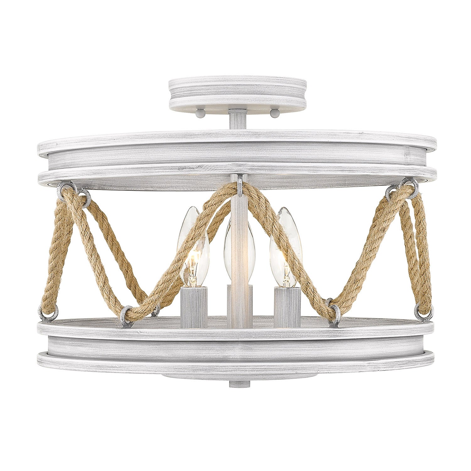 Golden - 1048-SF GDW - Three Light Semi-Flush Mount - Chatham GDW - Gray Driftwood