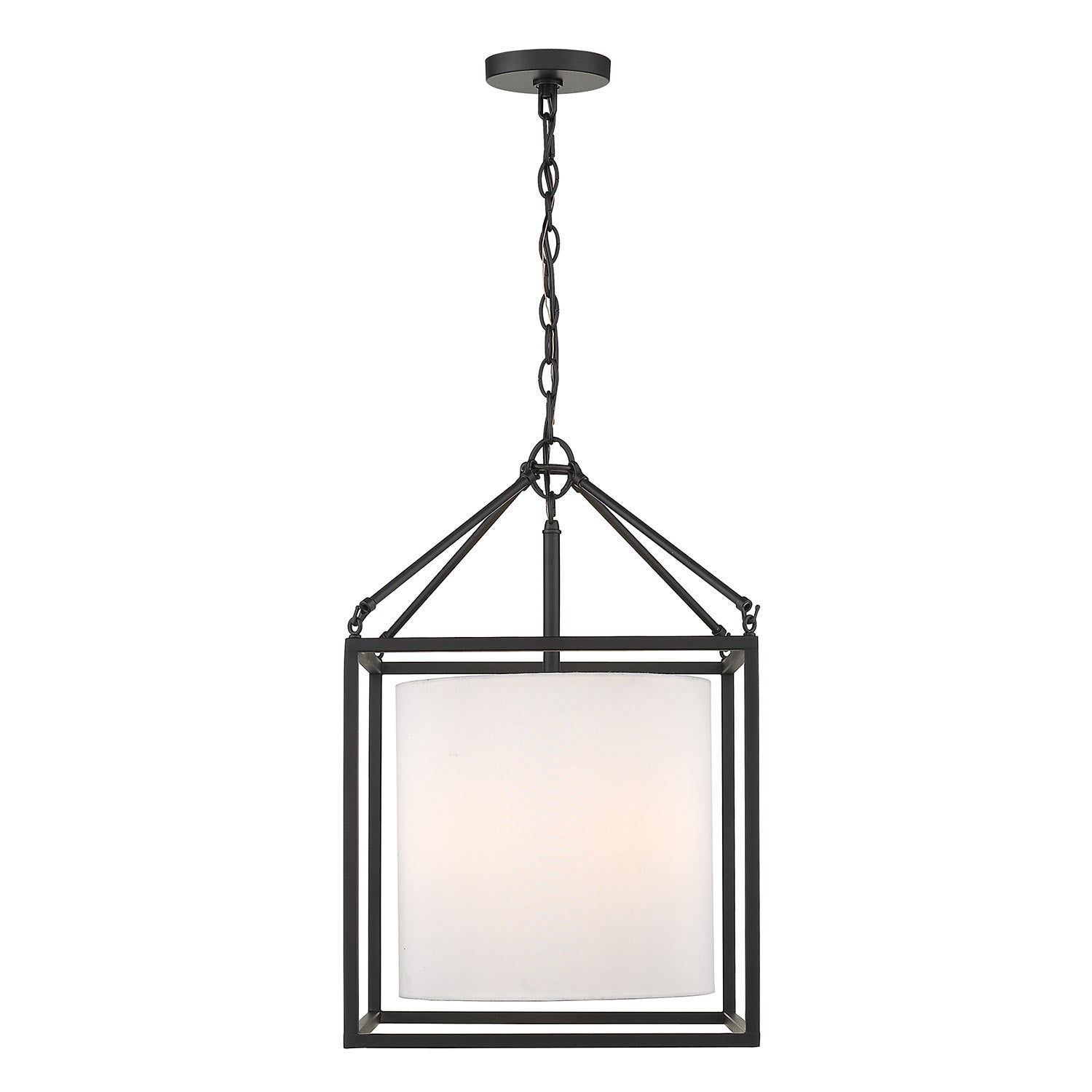 Golden - 2243-3P BLK-MWS - Three Light Pendant - Manhattan - Matte Black