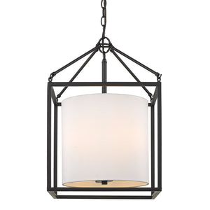 Golden - 2243-3P BLK-MWS - Three Light Pendant - Manhattan - Matte Black