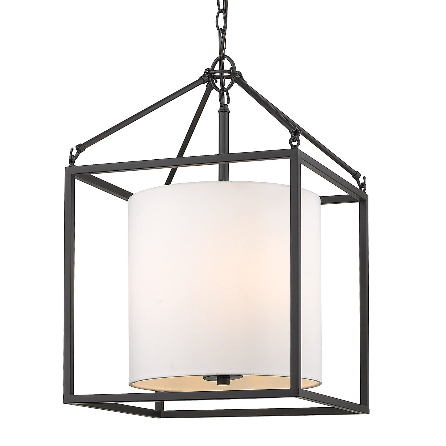 Golden - 2243-3P BLK-MWS - Three Light Pendant - Manhattan - Matte Black