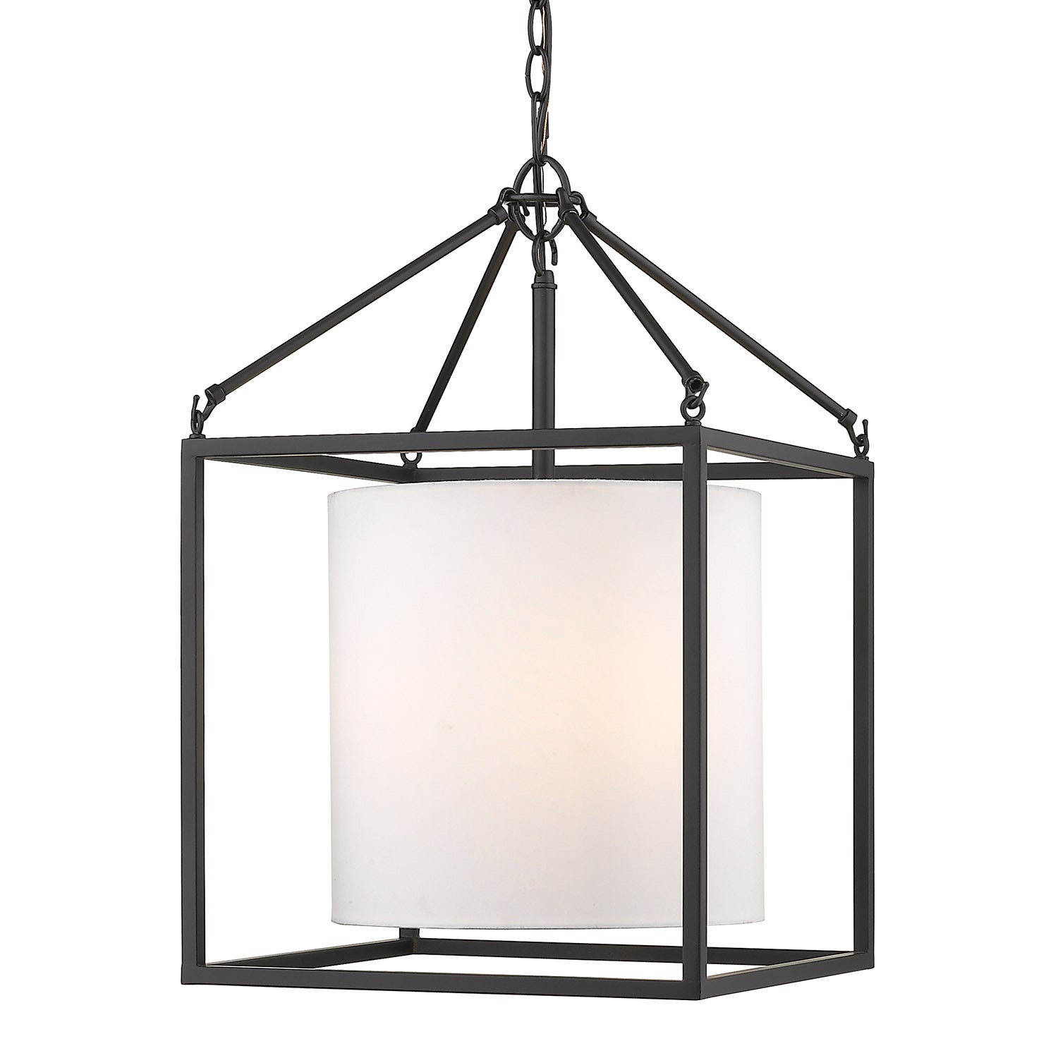 Golden - 2243-3P BLK-MWS - Three Light Pendant - Manhattan - Matte Black