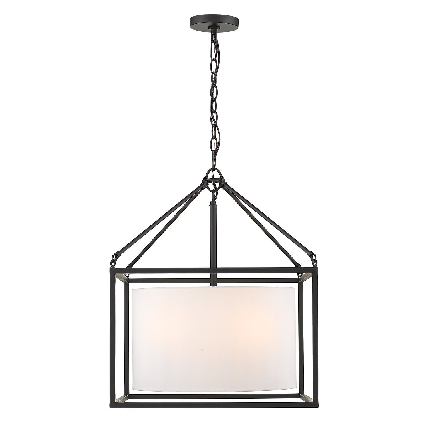 Golden - 2243-5 BLK-MWS - Five Light Chandelier - Manhattan - Matte Black