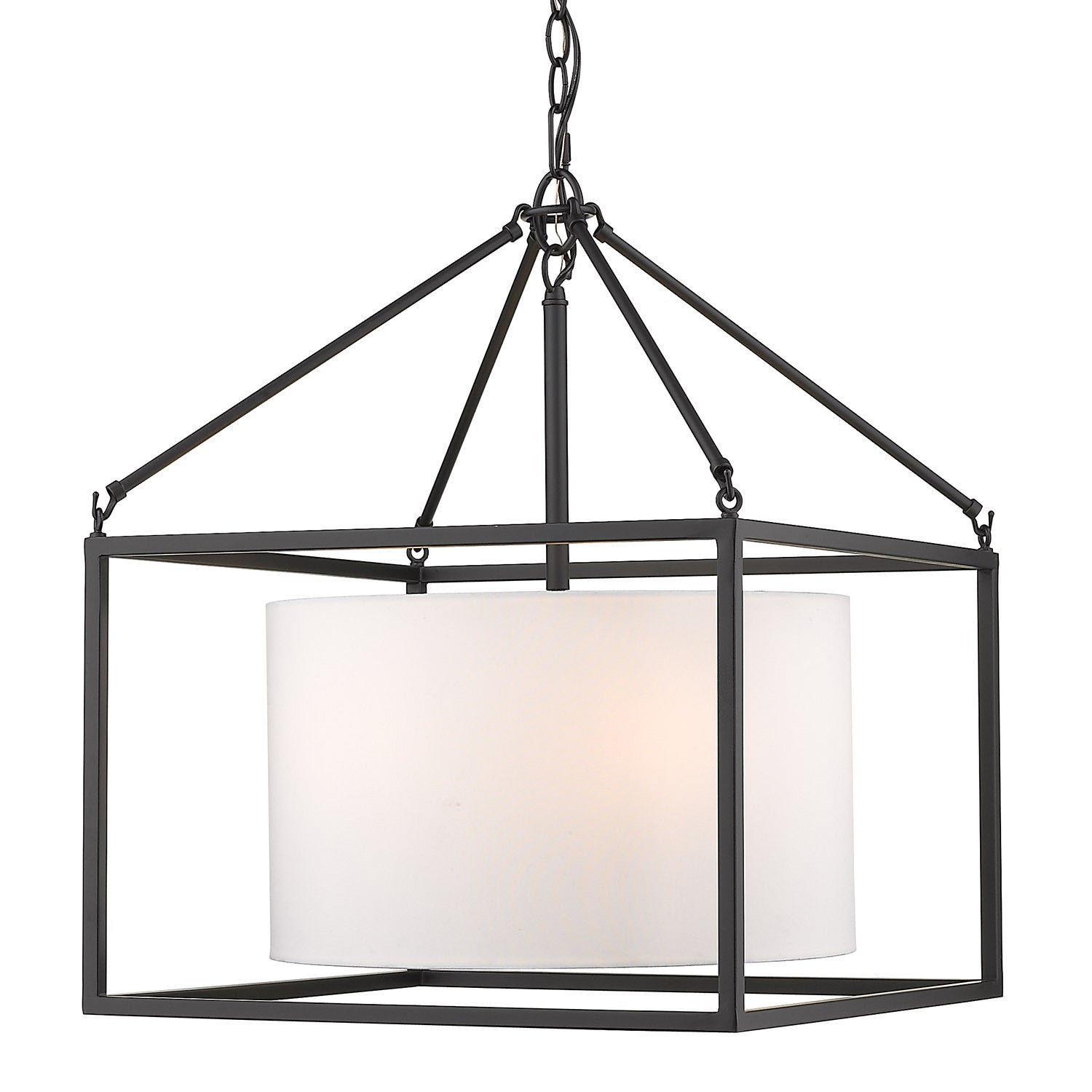 Golden - 2243-5 BLK-MWS - Five Light Chandelier - Manhattan - Matte Black