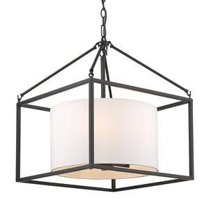 Golden - 2243-5 BLK-MWS - Five Light Chandelier - Manhattan - Matte Black