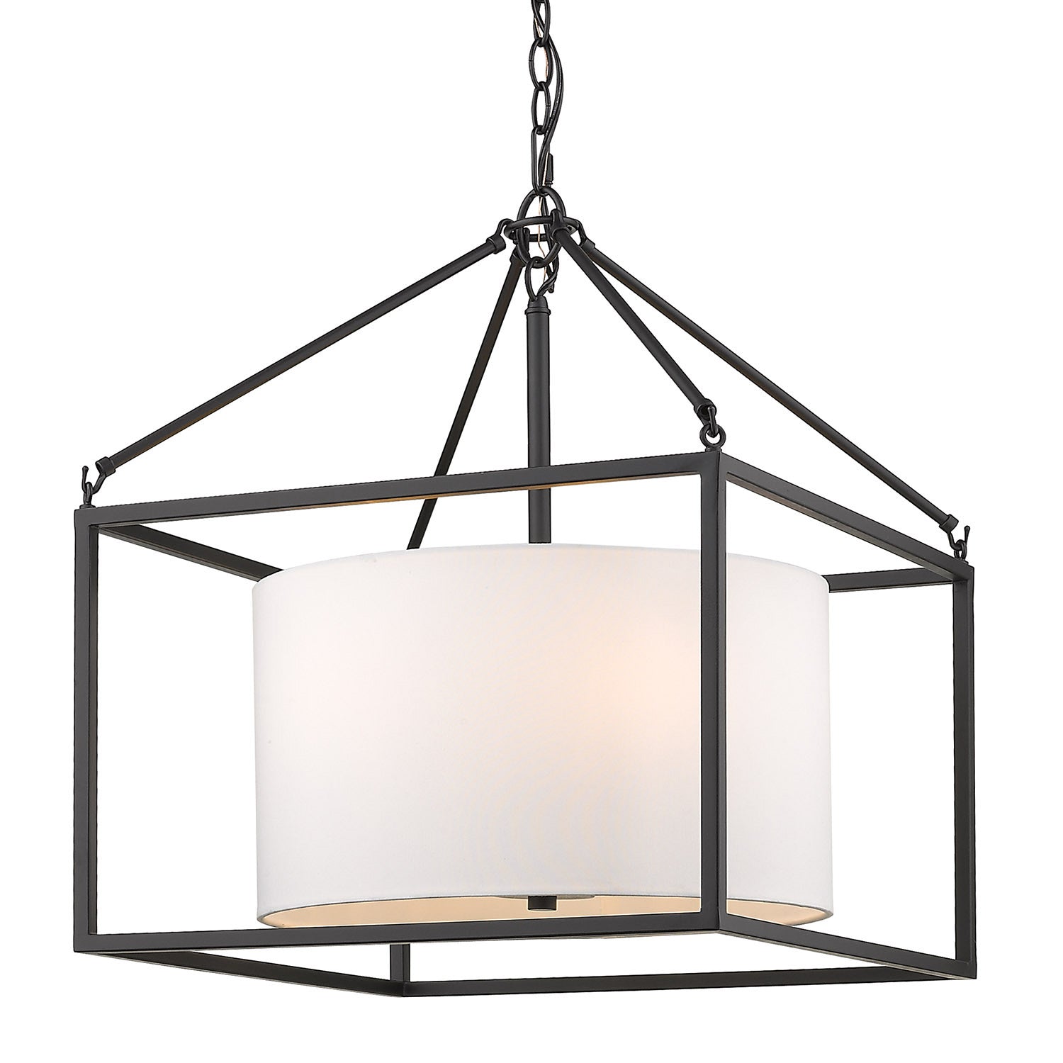 Golden - 2243-5 BLK-MWS - Five Light Chandelier - Manhattan - Matte Black