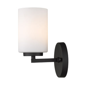 Golden - 2243-BA1 BLK-OP - One Light Bath Vanity - Manhattan - Matte Black