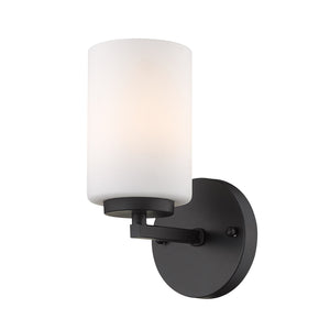 Golden - 2243-BA1 BLK-OP - One Light Bath Vanity - Manhattan - Matte Black