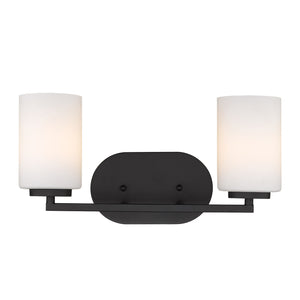 Golden - 2243-BA2 BLK-OP - Two Light Bath Vanity - Manhattan - Matte Black