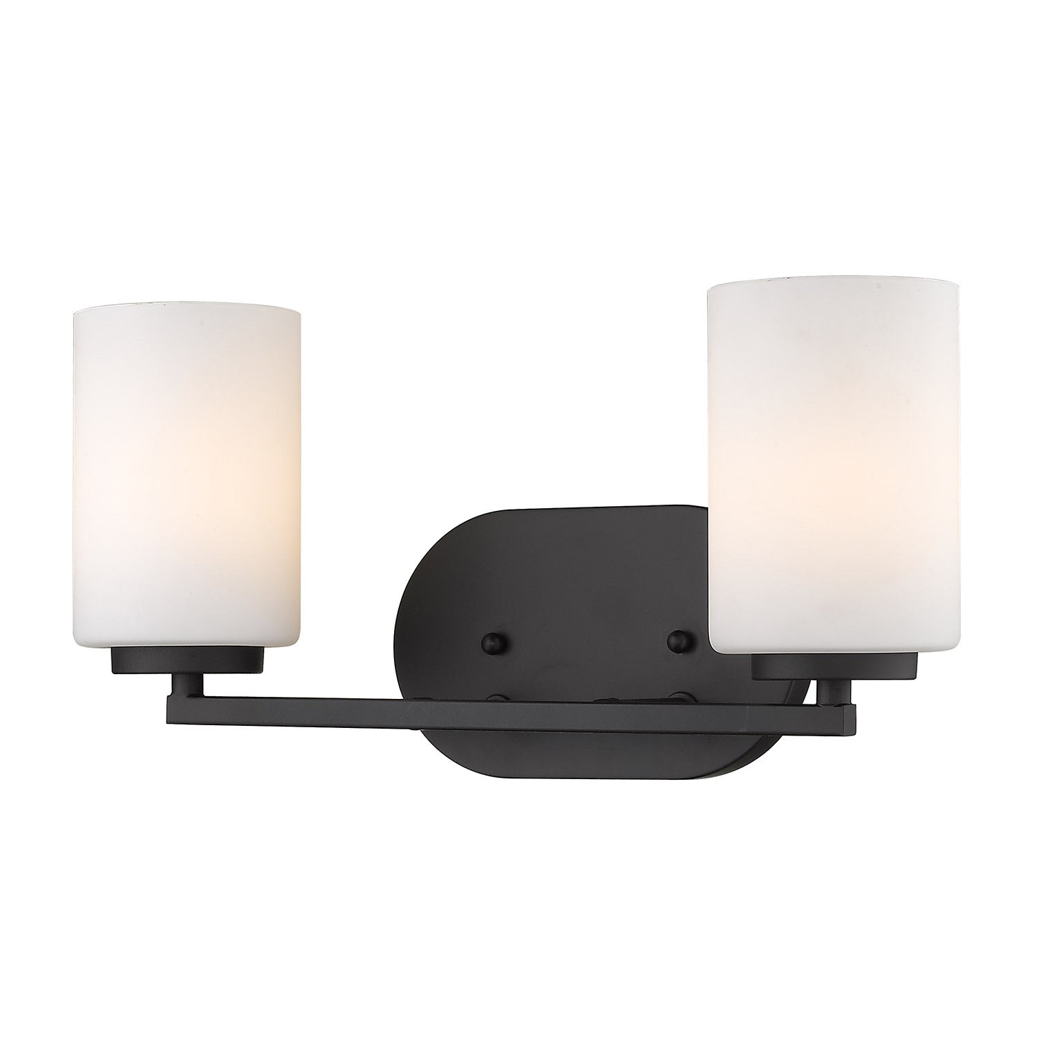 Golden - 2243-BA2 BLK-OP - Two Light Bath Vanity - Manhattan - Matte Black