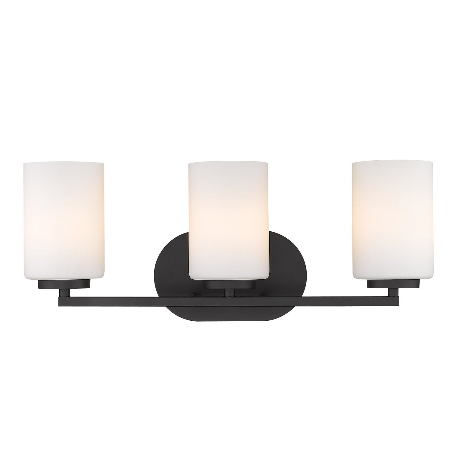 Golden - 2243-BA3 BLK-OP - Three Light Bath Vanity - Manhattan - Matte Black