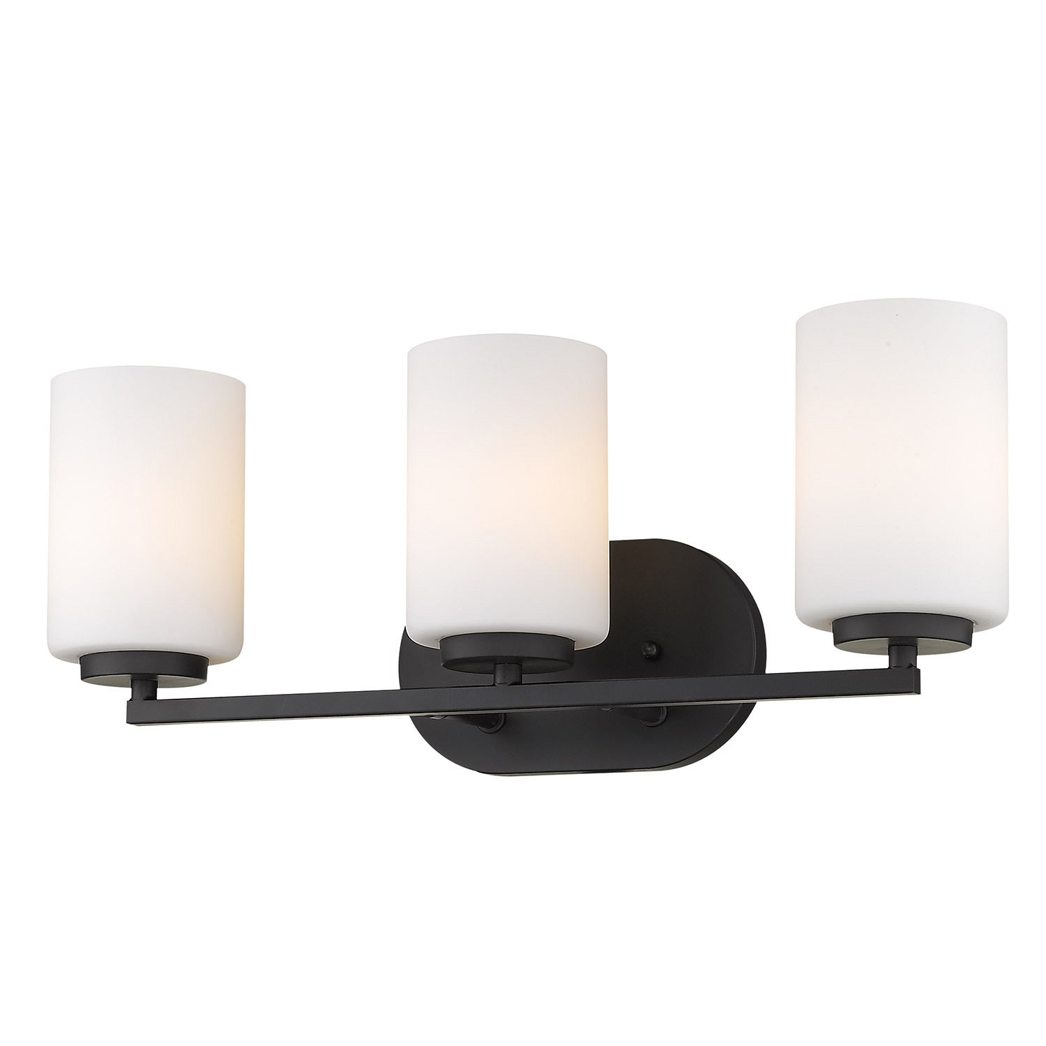 Golden - 2243-BA3 BLK-OP - Three Light Bath Vanity - Manhattan - Matte Black