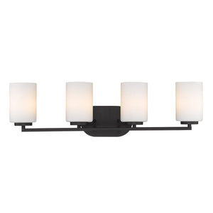 Golden - 2243-BA4 BLK-OP - Four Light Bath Vanity - Manhattan - Matte Black