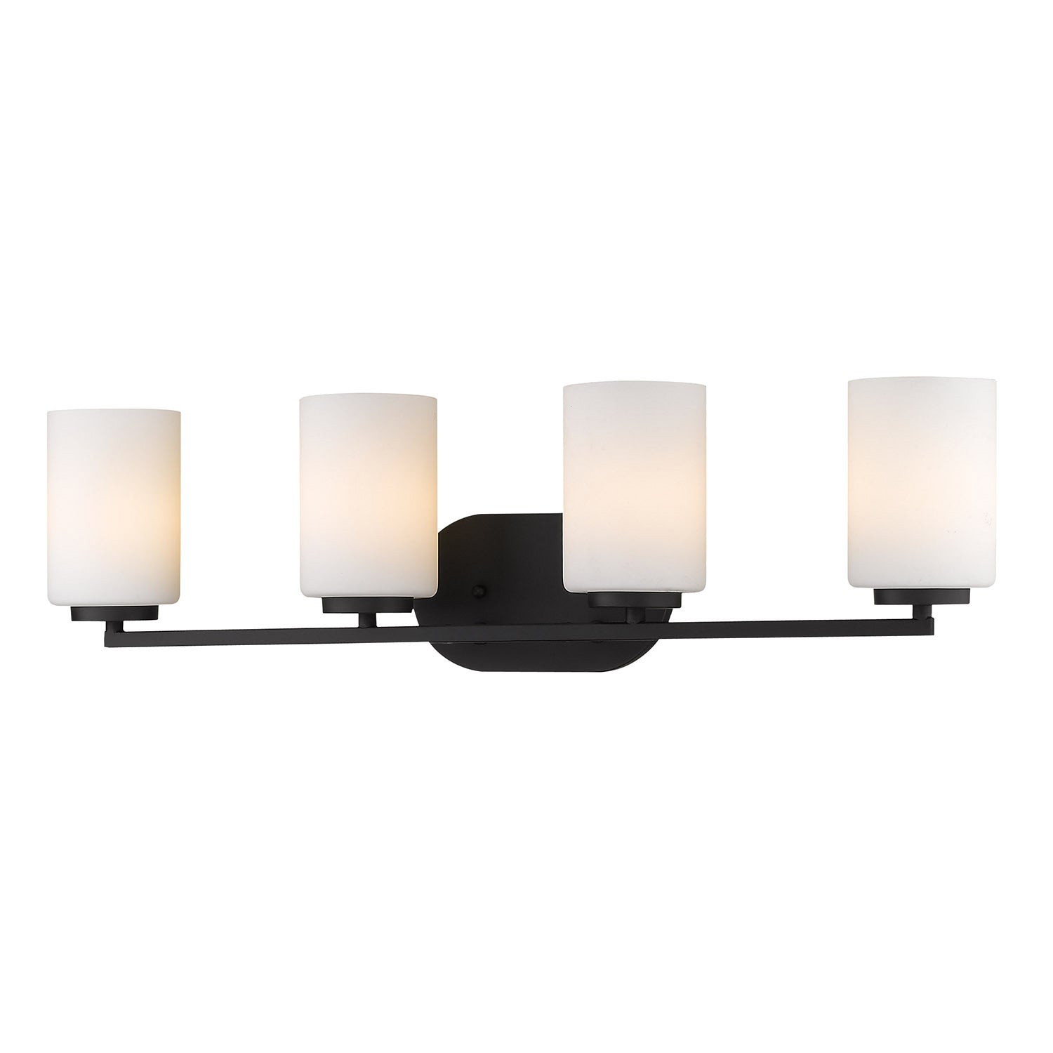 Golden - 2243-BA4 BLK-OP - Four Light Bath Vanity - Manhattan - Matte Black