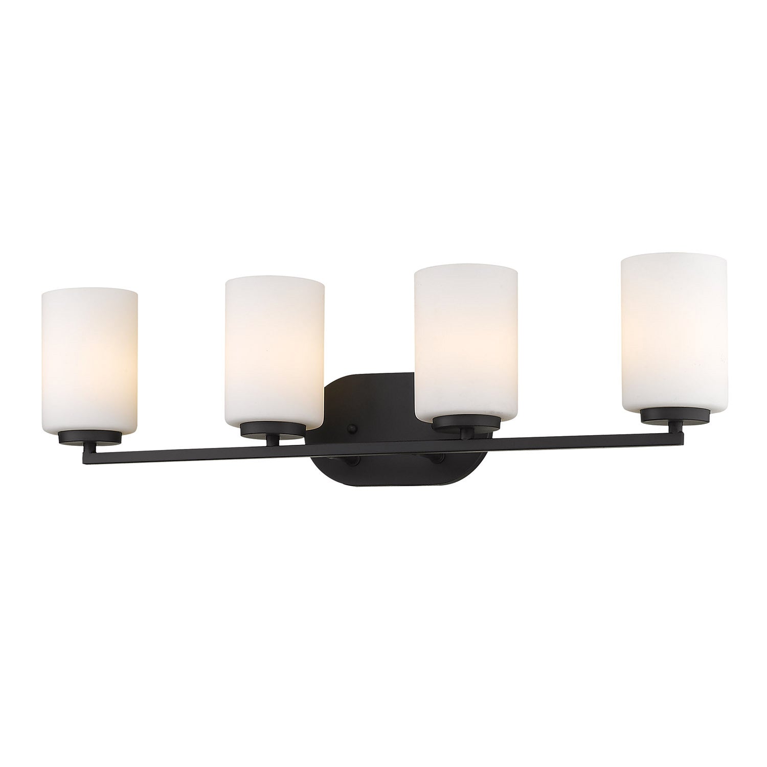 Golden - 2243-BA4 BLK-OP - Four Light Bath Vanity - Manhattan - Matte Black